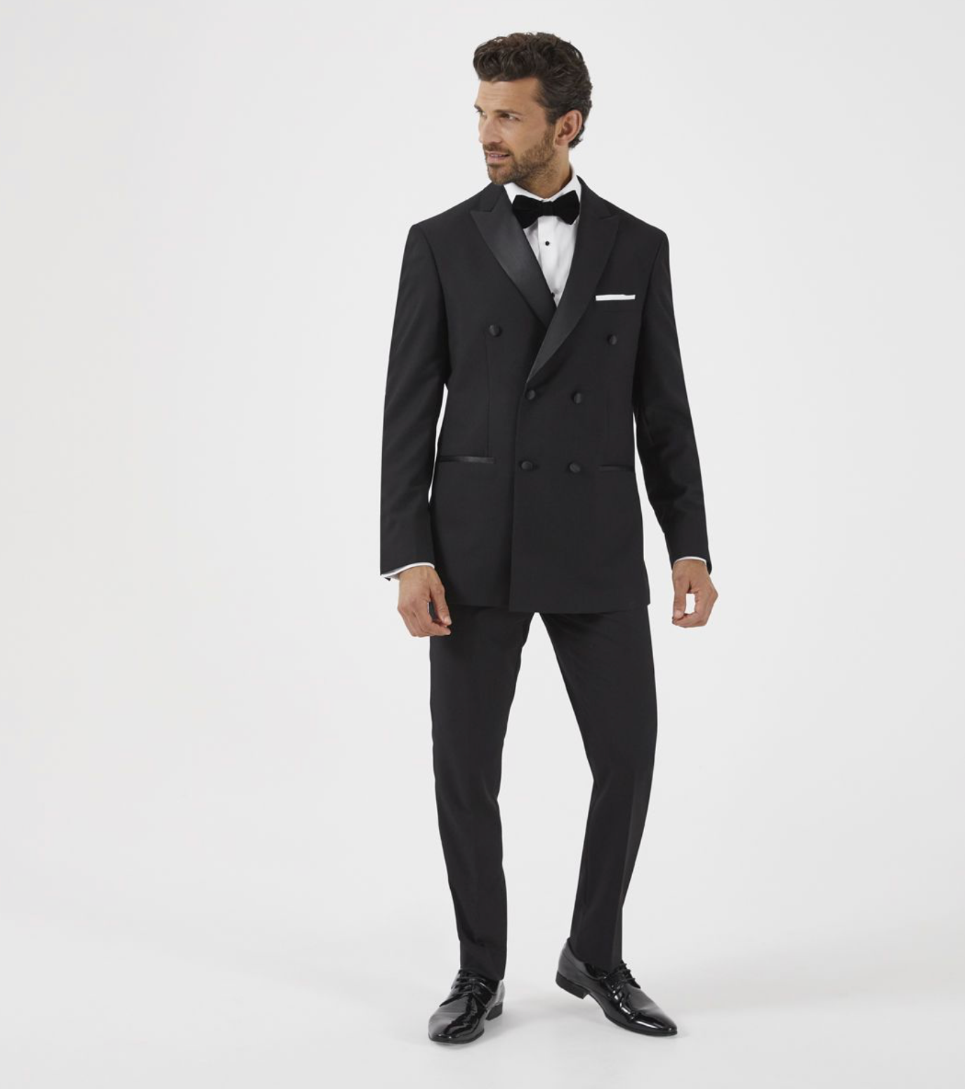 Skopes Sinatra Double Breasted Dinner Suit Jacket Black