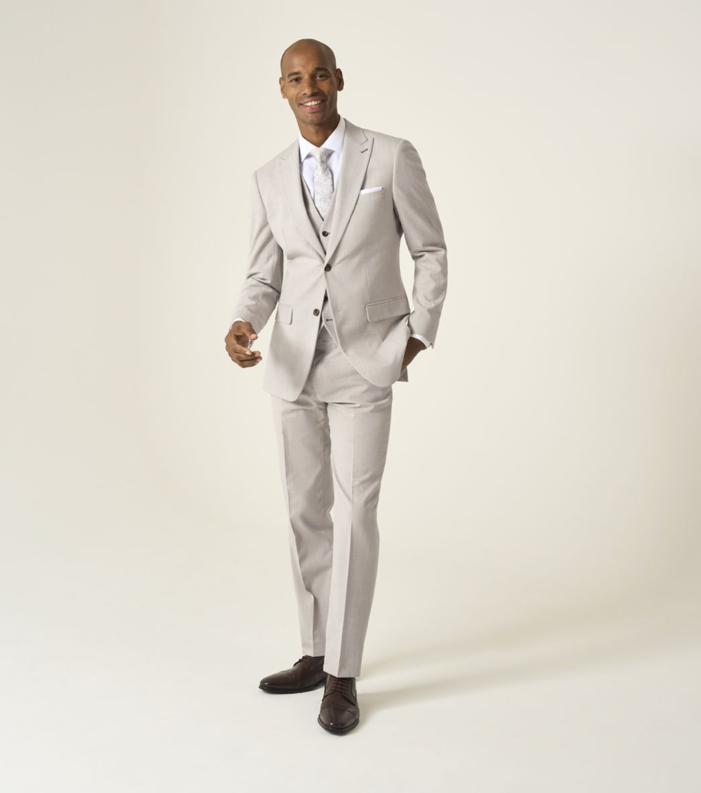 Skopes Redding Suit Tapered Trousers Stone Beige