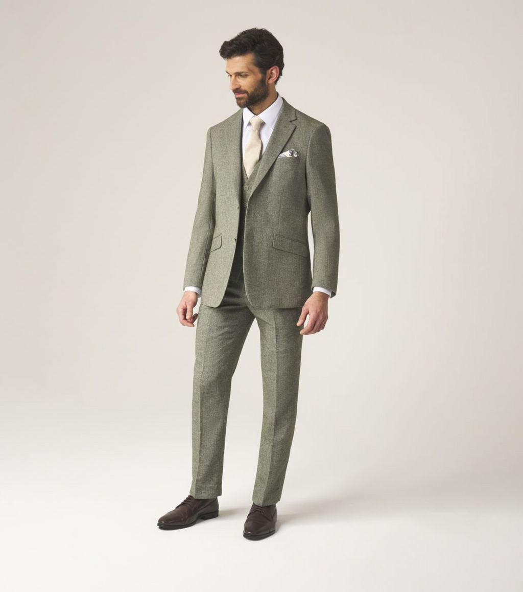 Skopes Jude Sage Green Tweed Herringbone Jacket
