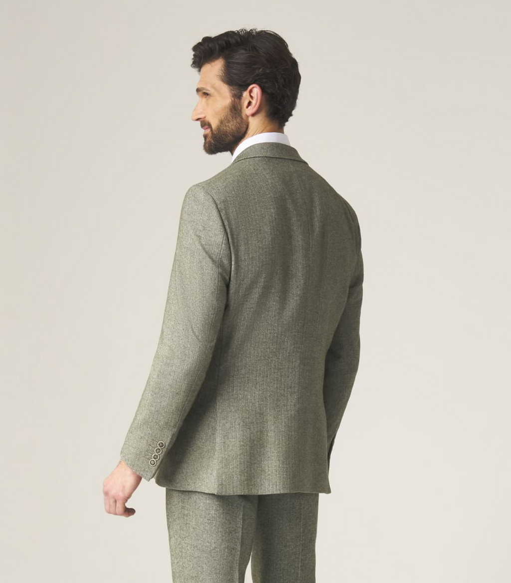 Skopes Jude Sage Green Tweed Herringbone Jacket