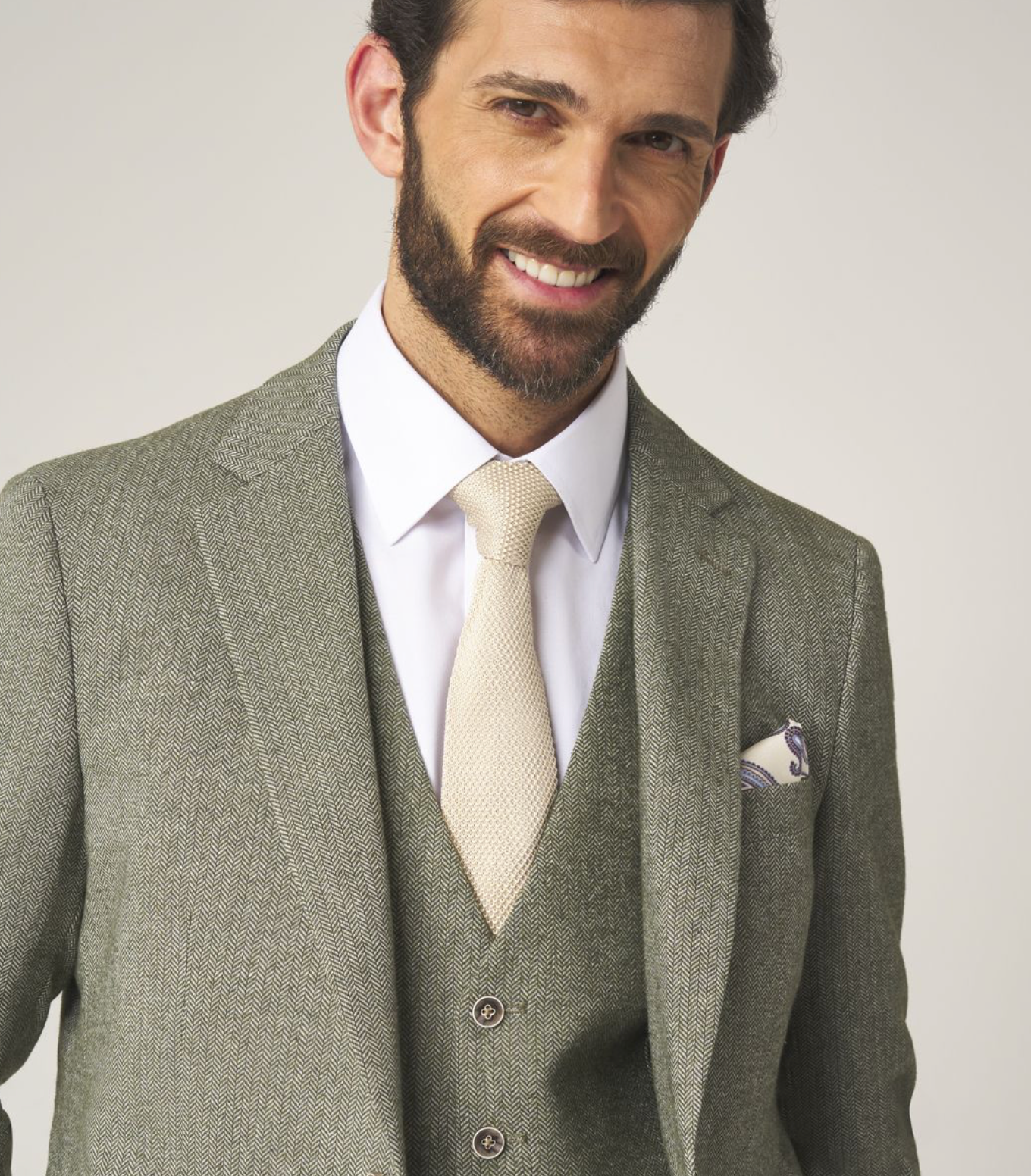 Skopes Jude Sage Green Tweed Herringbone Jacket