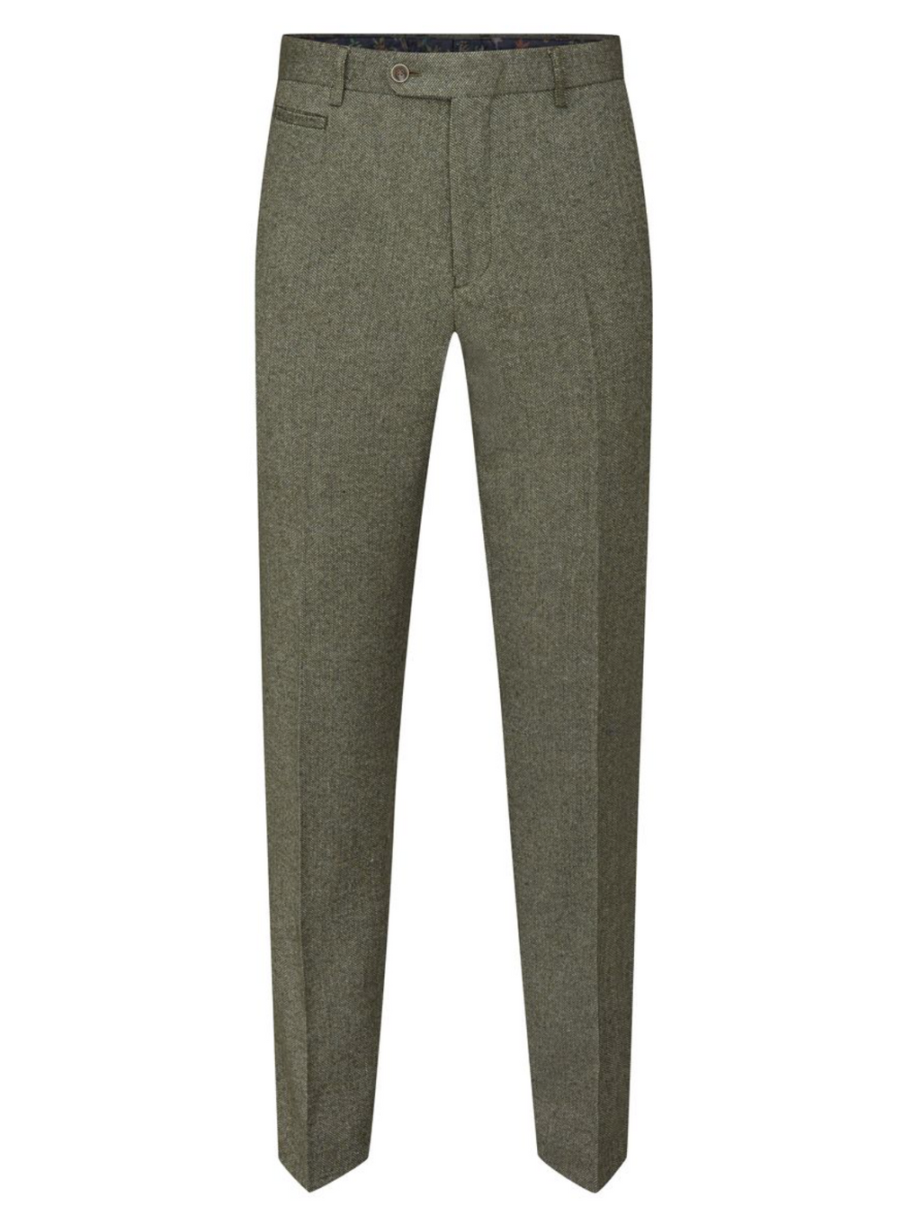 Skopes Jude Sage Green Tweed Herringbone Tailored Trouser