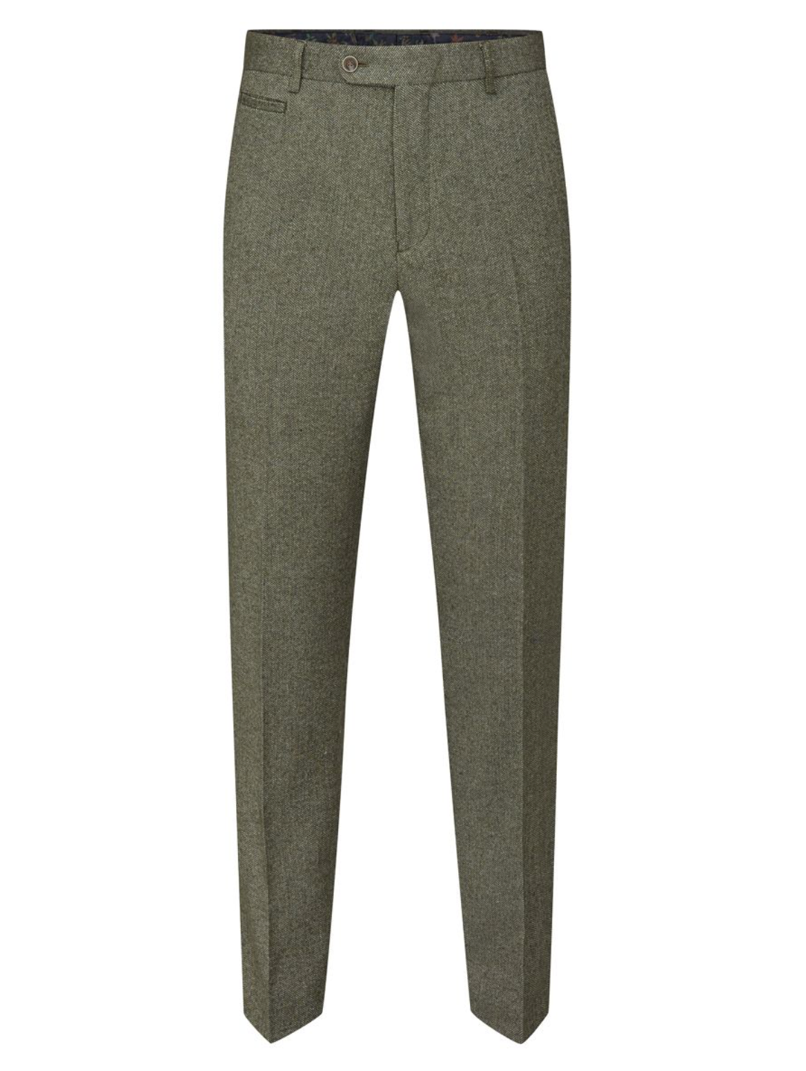 Skopes Jude Sage Green Tweed Herringbone Tailored Trouser